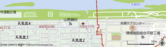 大阪府松原市天美北4丁目周辺の地図
