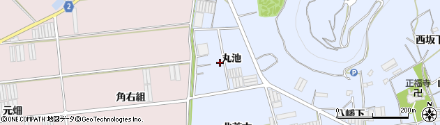 愛知県田原市小塩津町（丸池）周辺の地図