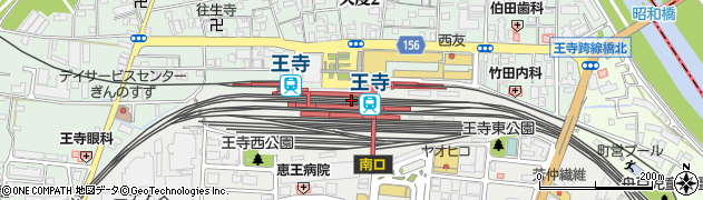 王寺駅周辺の地図
