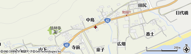 愛知県田原市越戸町童子周辺の地図