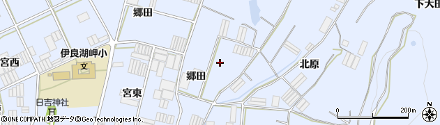愛知県田原市和地町（郷田）周辺の地図
