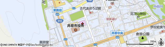 井原市民会館周辺の地図