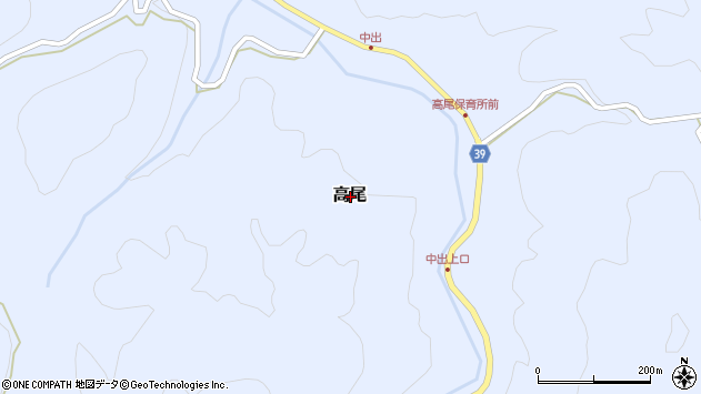 〒518-0216 三重県伊賀市高尾の地図