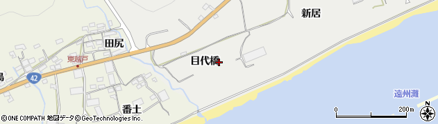 愛知県田原市若見町（目代橋）周辺の地図