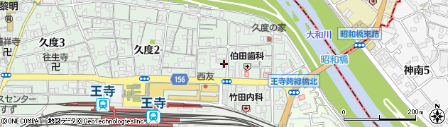 タイムズ王寺駅東第２駐車場周辺の地図