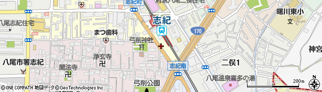 リパークＪＲ志紀駅前駐車場周辺の地図