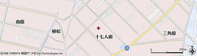 愛知県田原市堀切町十七人組周辺の地図