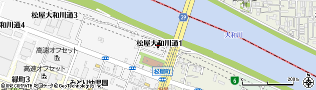 松屋大和川通とうかえで公園周辺の地図