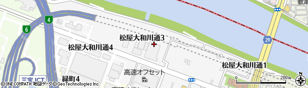 大阪府堺市堺区松屋大和川通周辺の地図