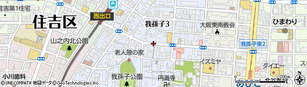 大阪府大阪市住吉区我孫子周辺の地図