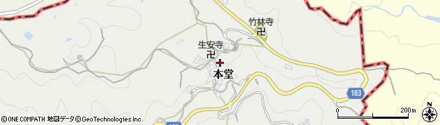 大阪府柏原市本堂周辺の地図