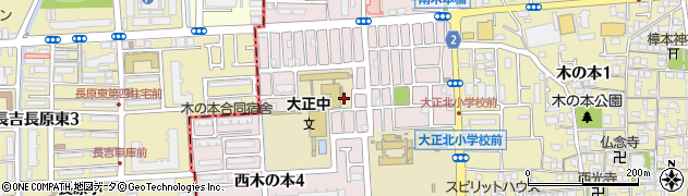 大阪府八尾市西木の本周辺の地図