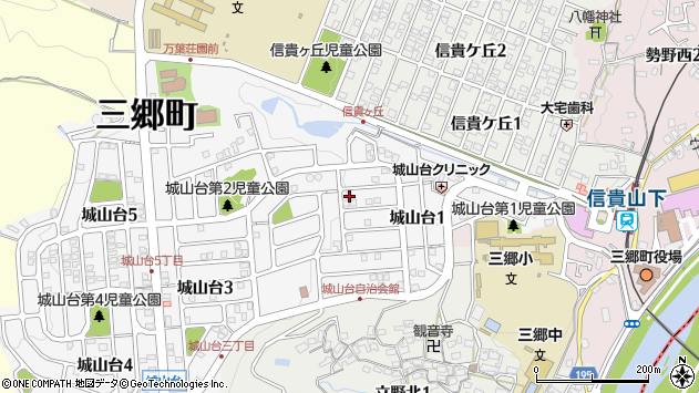 〒636-0824 奈良県生駒郡三郷町城山台の地図