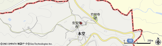 大阪府柏原市本堂375周辺の地図