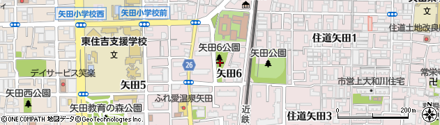 矢田6公園周辺の地図
