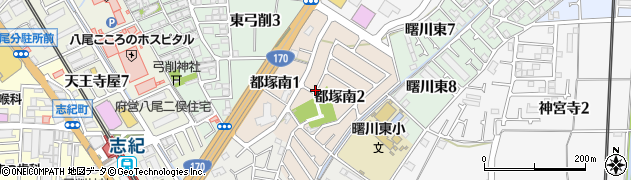 大阪府八尾市都塚南周辺の地図