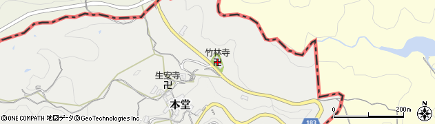 大阪府柏原市本堂363周辺の地図