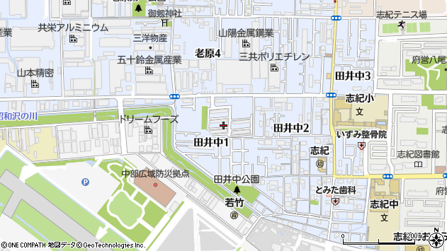 〒581-0095 大阪府八尾市田井中の地図