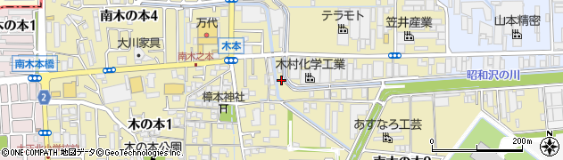 大阪府八尾市南木の本周辺の地図