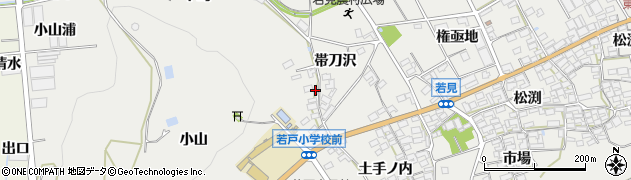 愛知県田原市若見町帯刀沢周辺の地図