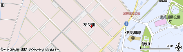 愛知県田原市堀切町左々組周辺の地図