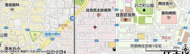 大阪府大阪市住吉区沢之町周辺の地図