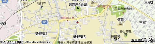 奈良県三郷町（生駒郡）勢野東周辺の地図