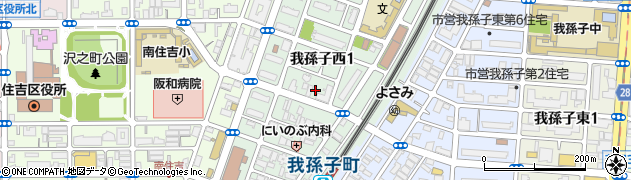 大阪府大阪市住吉区我孫子西周辺の地図