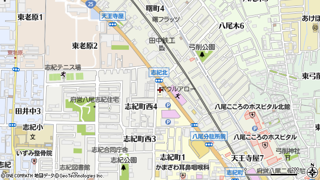 〒581-0031 大阪府八尾市志紀町の地図