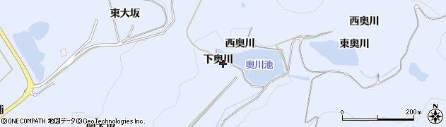 愛知県田原市和地町（下奥川）周辺の地図