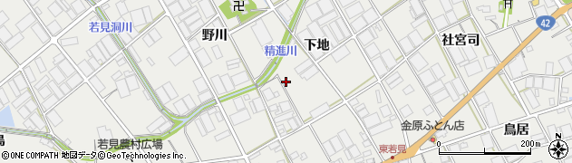 愛知県田原市若見町周辺の地図