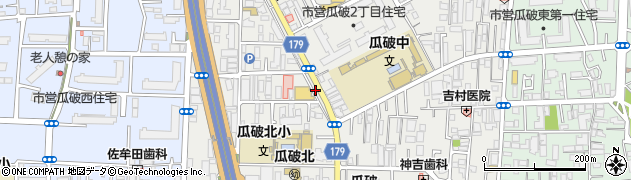 ほっかほっか亭瓜破１丁目店周辺の地図