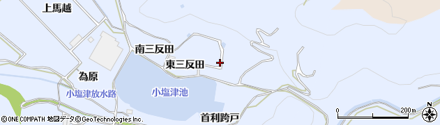 愛知県田原市小塩津町（首利西沢）周辺の地図