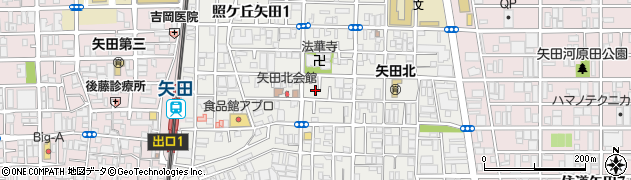 大阪府大阪市東住吉区照ケ丘矢田周辺の地図