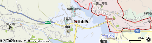 信貴山自動車駐車場周辺の地図