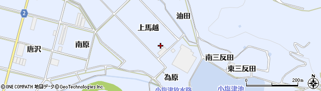 愛知県田原市小塩津町（上馬越）周辺の地図