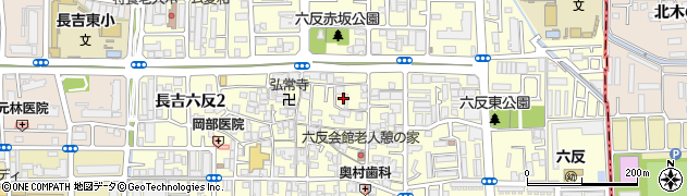 大阪府大阪市平野区長吉六反周辺の地図