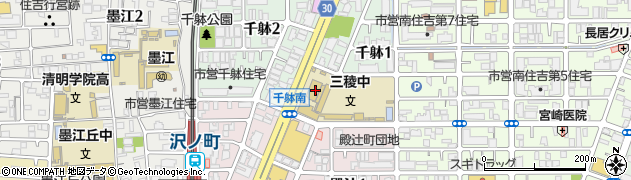 大阪府大阪市住吉区千躰1丁目周辺の地図