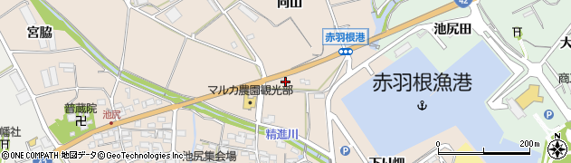 愛知県田原市池尻町向山周辺の地図