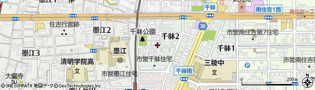 大阪府大阪市住吉区千躰2丁目周辺の地図