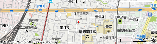 大阪府大阪市住吉区墨江周辺の地図