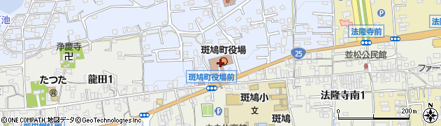 奈良県生駒郡斑鳩町周辺の地図