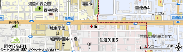 まいどおおきに食堂住道矢田食堂周辺の地図