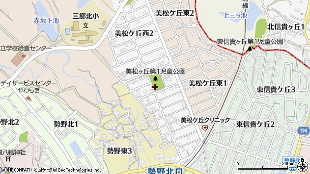 〒636-0804 奈良県生駒郡三郷町美松ケ丘西の地図