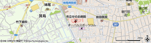 岡山市立せのお病院周辺の地図