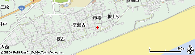 愛知県田原市赤羽根町市場55周辺の地図