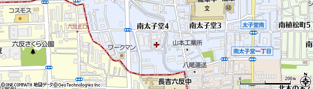 大阪府八尾市南太子堂4丁目周辺の地図
