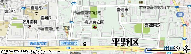 喜連東公園周辺の地図