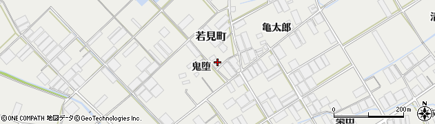 愛知県田原市若見町21周辺の地図