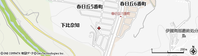 三重県名張市春日丘５番町周辺の地図